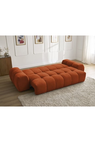 Canapé droit convertible Everest - Orange - 3 places - En tissu structuré