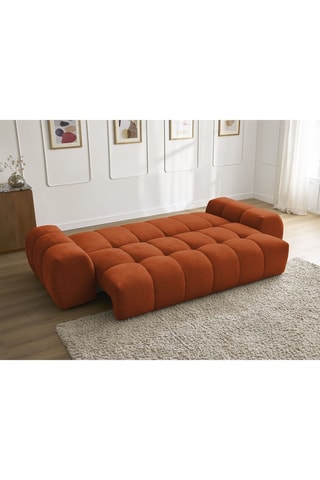 Canapé droit convertible Everest - Orange - 3 places - En tissu structuré
