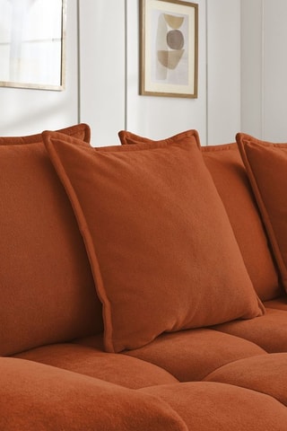 Canapé droit convertible Everest - Orange - 3 places - En tissu structuré
