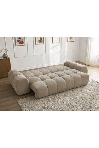Canapé droit convertible Everest - Gris - 3 places - En tissu structuré