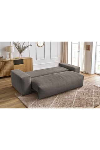 Canapé droit convertible Voltaire - Anthracite - 3 places - En tissu toucher velours