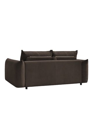 Canapé droit convertible Ernest - Marron - 3 places - En tissu velours côtelé