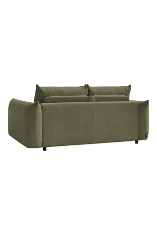 Canapé droit convertible Ernest - Vert - 3 places - En tissu velours côtelé