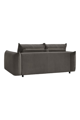 Canapé droit convertible Ernest - Anthracite - 3 places - En tissu velours côtelé