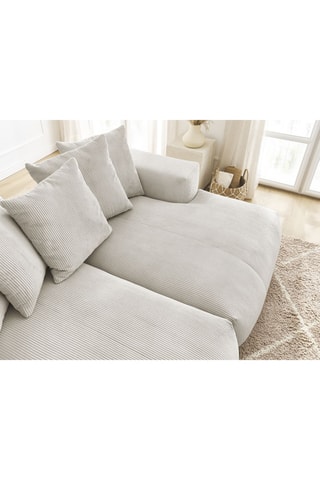 Canapé droit Voltaire - Beige - 4 places - En tissu toucher velours