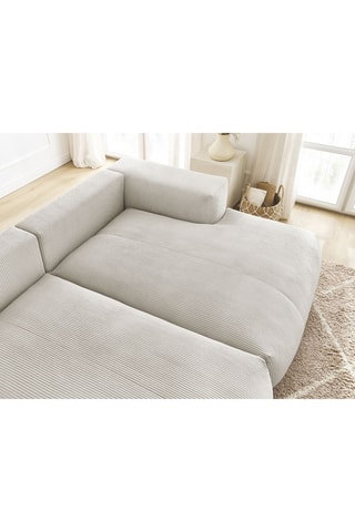 Canapé droit Voltaire - Beige - 4 places - En tissu toucher velours