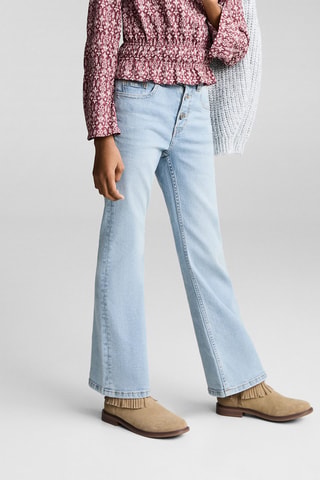 Jean flare boutons - Bleu
