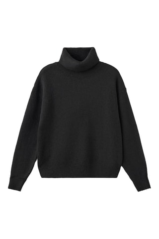 Pull-over maille col montant - Noir