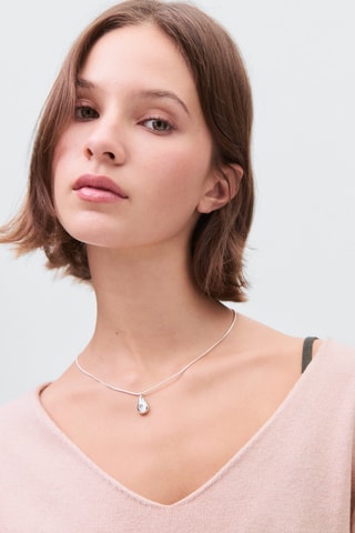 Pull-over maille col en V - Rose