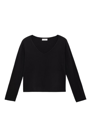 Pull-over maille col en V - Gris