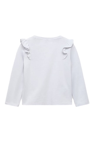 T-shirt en coton à volants - Bleu
