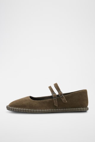 Ballerines en cuir suédé - Kaki