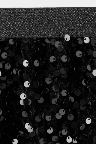 Jupe évasée à paillettes - Noir