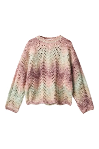 Pull-over maille multicolore - Rose