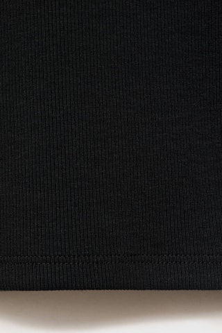 T-shirt côtelé manches longues - Noir