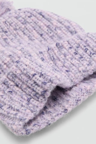 Bonnet chiné à pompon - Violet