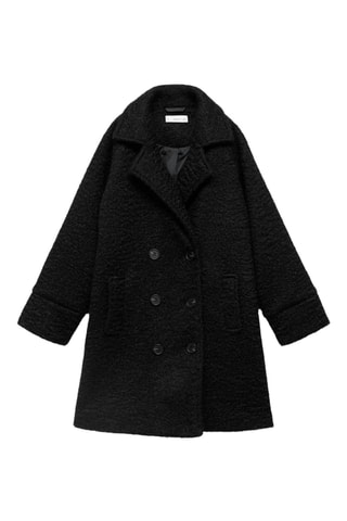 Manteau long drap de laine - Noir