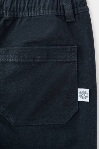 Pantalon droit en coton - Bleu marine