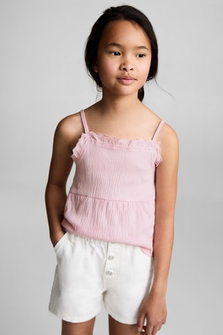 Top broderie suisse - Rose