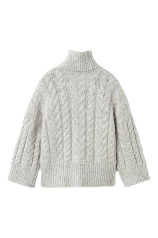 Pull-over lurex col roulé - Gris