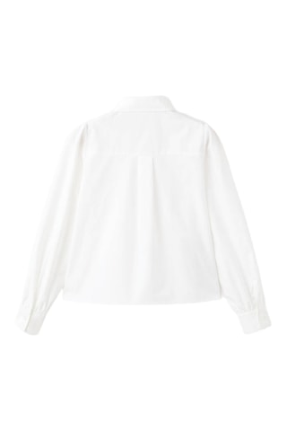 Chemise coton perles fantaisie - Blanc