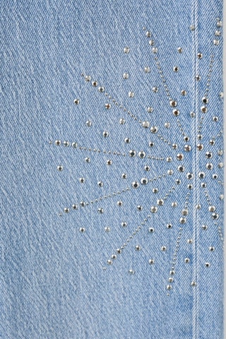 Jean large à strass - Bleu
