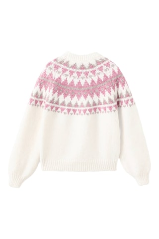 Pull-over maille jacquard - Beige
