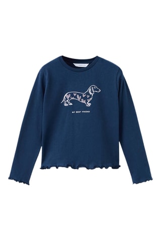 T-shirt brodé perles - Bleu marine