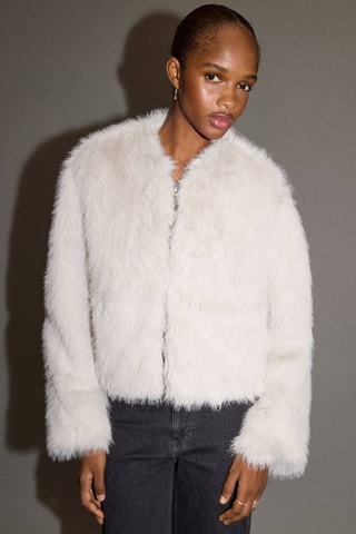 Manteau imitation fourrure - Beige