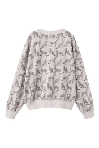 Sweat-shirt coton imprimé - Gris clair