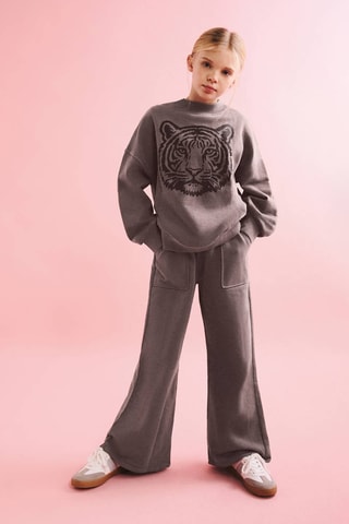 Pantalon wide leg coton - Marron