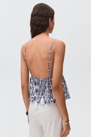 Top imprimé paillettes - Bleu marine