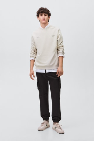 Sweat-shirt coton imprimé - Gris clair