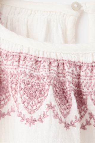 Blouse brodée en coton - Écru