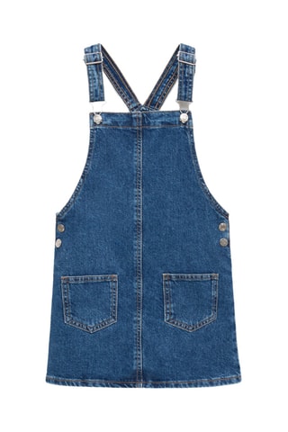 Robe chasuble courte en jean - Bleu marine