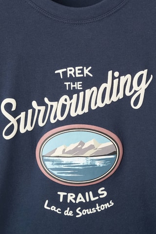 T-shirt coton imprimé - Bleu marine