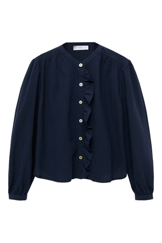 Blouse coton volantée - Bleu marine