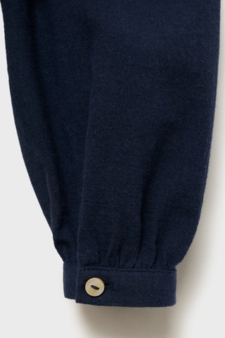 Blouse coton volantée - Bleu marine