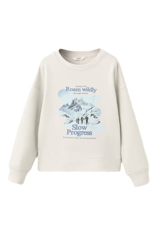Sweat-shirt coton imprimé - Gris