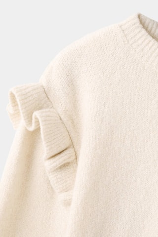 Pull brillant à volants - Beige