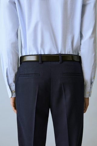 Pantalon de costume piqué - Bleu marine