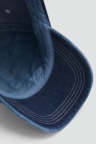 Casquette denim brodée - Bleu