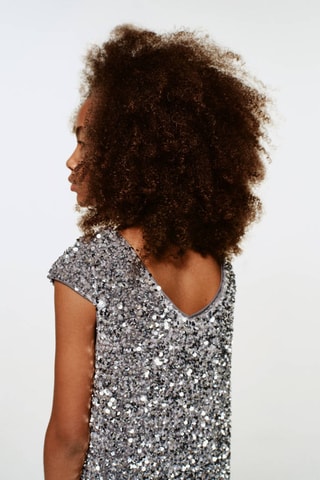 Robe courte à paillettes - Argenté