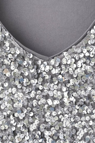 Robe courte à paillettes - Argenté