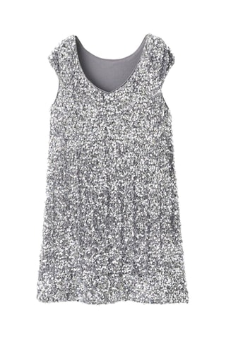 Robe courte à paillettes - Argenté
