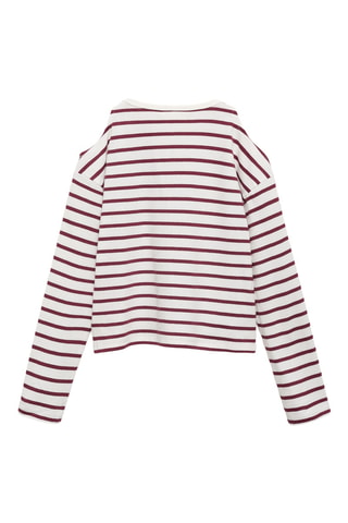 T-shirt cut-out à rayures - Rouge