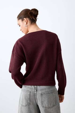 Pull-over en maille fine - Rouge