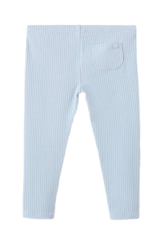 Legging maille côtelée coton - Bleu
