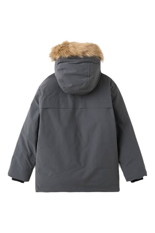 Anorak à capuche imitation fourrure - Gris