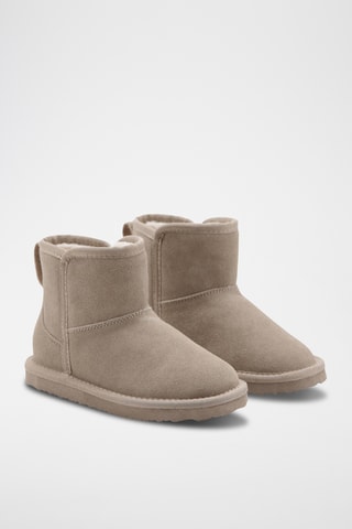 Bottines doublure effet peau de mouton - Gris